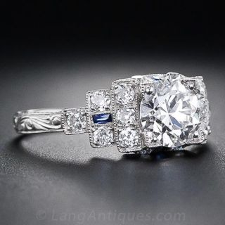 1.12 Carat European Cut Diamond Engagement Ring