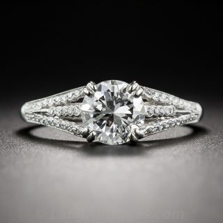 1.12 Carat Diamond and Platinum Engagement Ring GIA F/VS1 