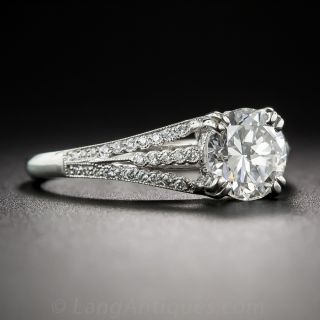 1.12 Carat Diamond and Platinum Engagement Ring GIA F/VS1 