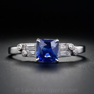 1.12 Carat Kashmir Sapphire and Diamond Ring