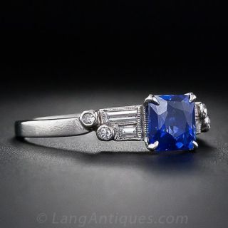 1.12 Carat Kashmir Sapphire and Diamond Ring