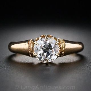 1.12 Carat Old Mine-Cut Antique Diamond Solitaire