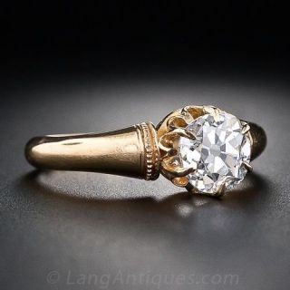 1.12 Carat Old Mine-Cut Antique Diamond Solitaire