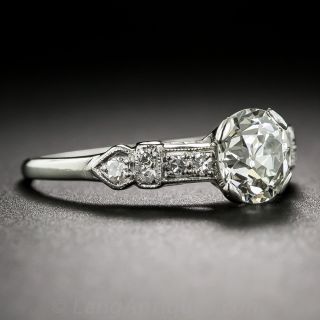 1.12 Carat Platinum and Diamond Art Deco Engagement Ring