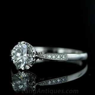 1.12 Carat Round Brilliant Cut Diamond Solitaire