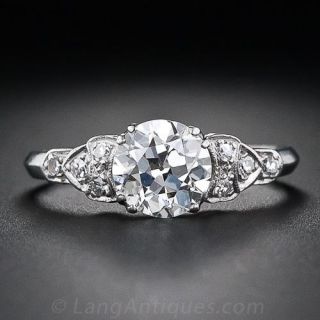 1.13 Carat Art Deco Diamond Engagement Ring