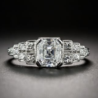 1.13 Carat Asscher-Cut Diamond Ring - GIA D VS1