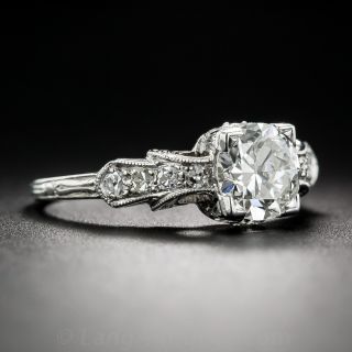 1.13 Carat Diamond Art Deco Engagement Ring - GIA G VS1