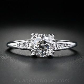 1.13 Carat Mid Century Diamond Engagement Ring