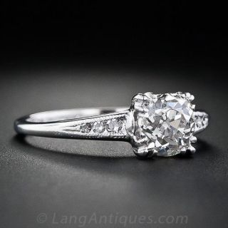 1.13 Carat Mid Century Diamond Engagement Ring