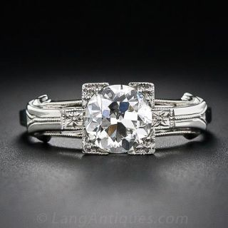 1.13 Carat Vintage Diamond Solitaire Engagement Ring