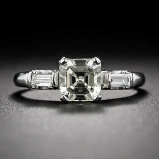 1.13 ct.  Asscher-Cut Diamond Engagement Ring