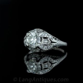 1.14 Carat Diamond Art Deco Engagement Ring