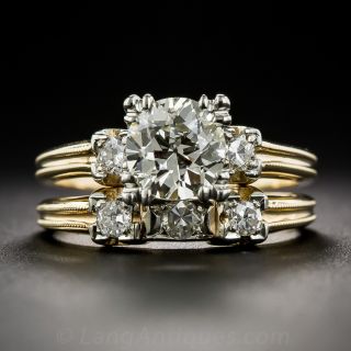 1.14 Carat Diamond Vintage Wedding Set