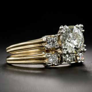 1.14 Carat Diamond Vintage Wedding Set