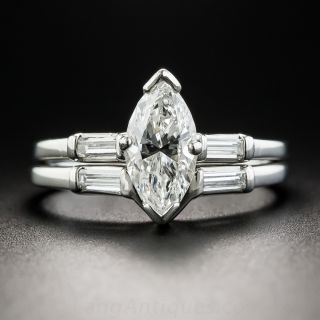 1.14 Carat Marquise Diamond Platinum Wedding Set - GIA G VS2 - 2