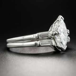 1.14 Carat Marquise Diamond Platinum Wedding Set - GIA G VS2