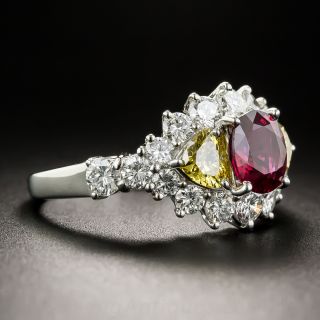 1.14 Carat No Heat Thai Ruby and Diamond Ring