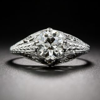 1.14 Carat Platinum and Diamond Antique Engagement Ring