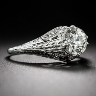 1.14 Carat Platinum and Diamond Antique Engagement Ring