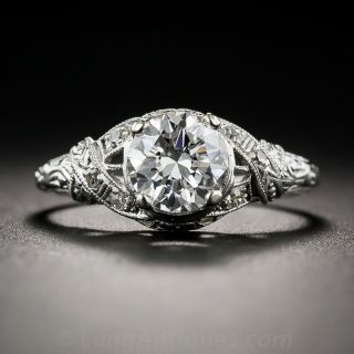 1.14 Diamond Neoclassical Engagement Ring - GIA E SI1 