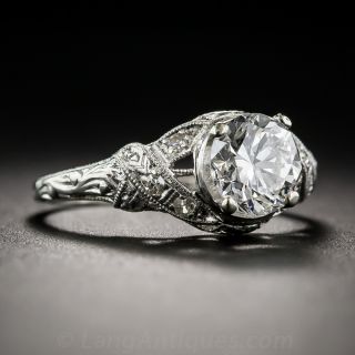 1.14 Diamond Neoclassical Engagement Ring - GIA E SI1 