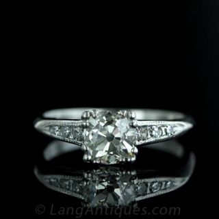 1.14-Carat-Antique-Cushion-Cut-Diamond-Ring-in-Platinum-Main-View