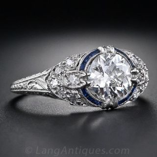 1.15 Carat Art Deco Diamond Engagement Ring