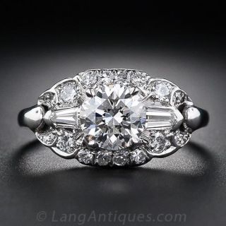 1.15 Carat Art Deco Diamond Engagement Ring