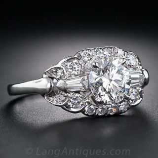 1.15 Carat Art Deco Diamond Engagement Ring