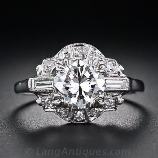 1.15 Carat Art Deco Diamond Engagement Ring