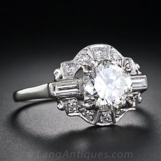 1.15 Carat Art Deco Diamond Engagement Ring