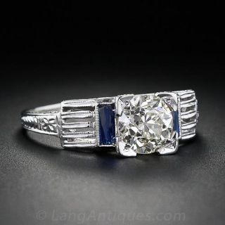 1.15 Carat Art Deco Diamond Engagement Ring
