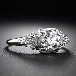 1.15 Carat Art Deco Diamond Engagement Rng