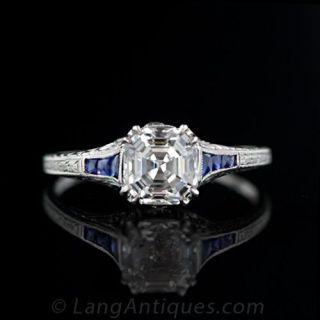 1.15 Carat Asscher-Cut Diamond Ring