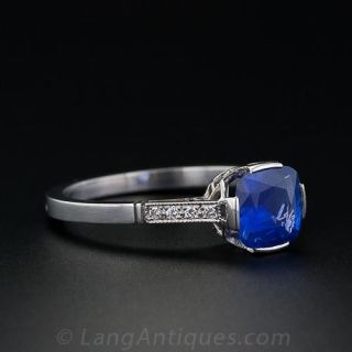 1.15 Carat Cushion Cut Sapphire Solitaire - French
