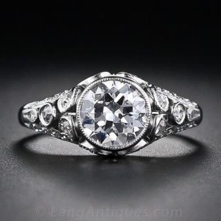 1.15 Carat D Color Vintage Style Diamond Ring