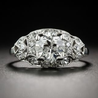 1.15 Carat Platinum Art Deco Diamond Engagement Ring - 2
