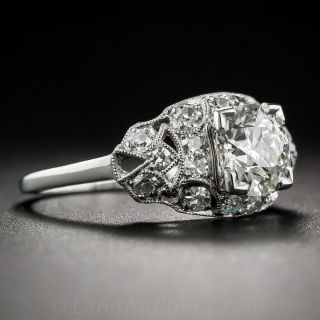 1.15 Carat Platinum Art Deco Diamond Engagement Ring