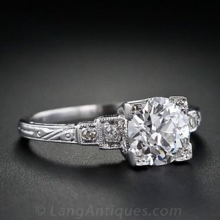 1.16 Art Deco Diamond Ring in Platinum