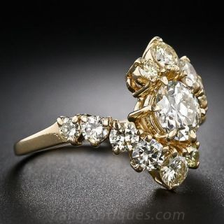 1.16 Carat Center Yellow Diamond Ring 