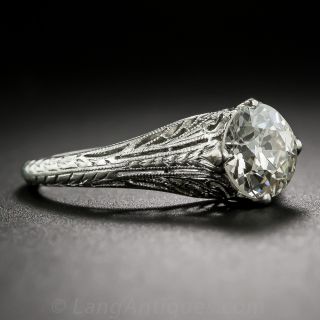 1.16 Carat Edwardian Platinum and Diamond Engagement Ring
