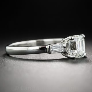 1.16 Carat Emerald/Asscher-Cut Diamond Engagement Ring 
