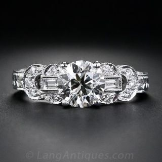 1.16 Carat European-Cut Diamond Engagement Ring