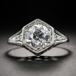1.16 ct. Art Deco Diamond and Platinum Engagement Ring