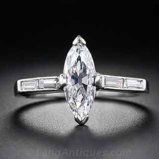 1.16 E VS2  Marquise Diamond Ring