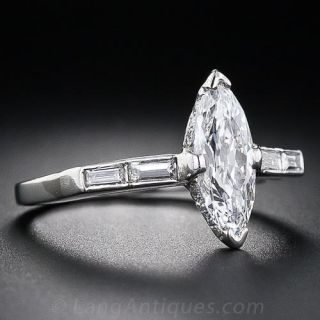 1.16 E VS2  Marquise Diamond Ring