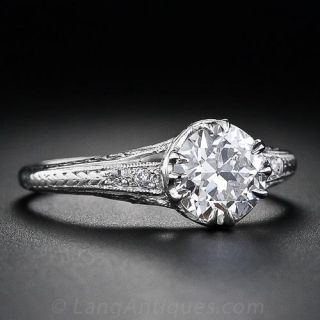 1.16  European-Cut  Antique Diamond Engagement Ring