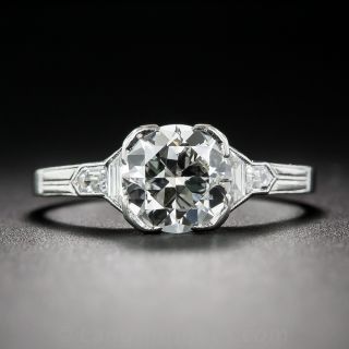 1.17 Carat Art Deco Platinum and Diamond Engagement Ring  - 1