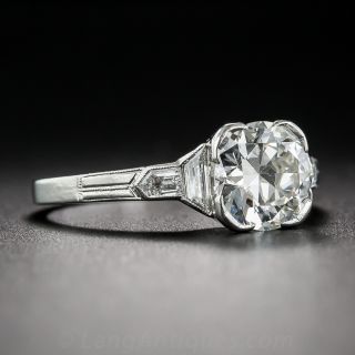 1.17 Carat Art Deco Platinum and Diamond Engagement Ring 